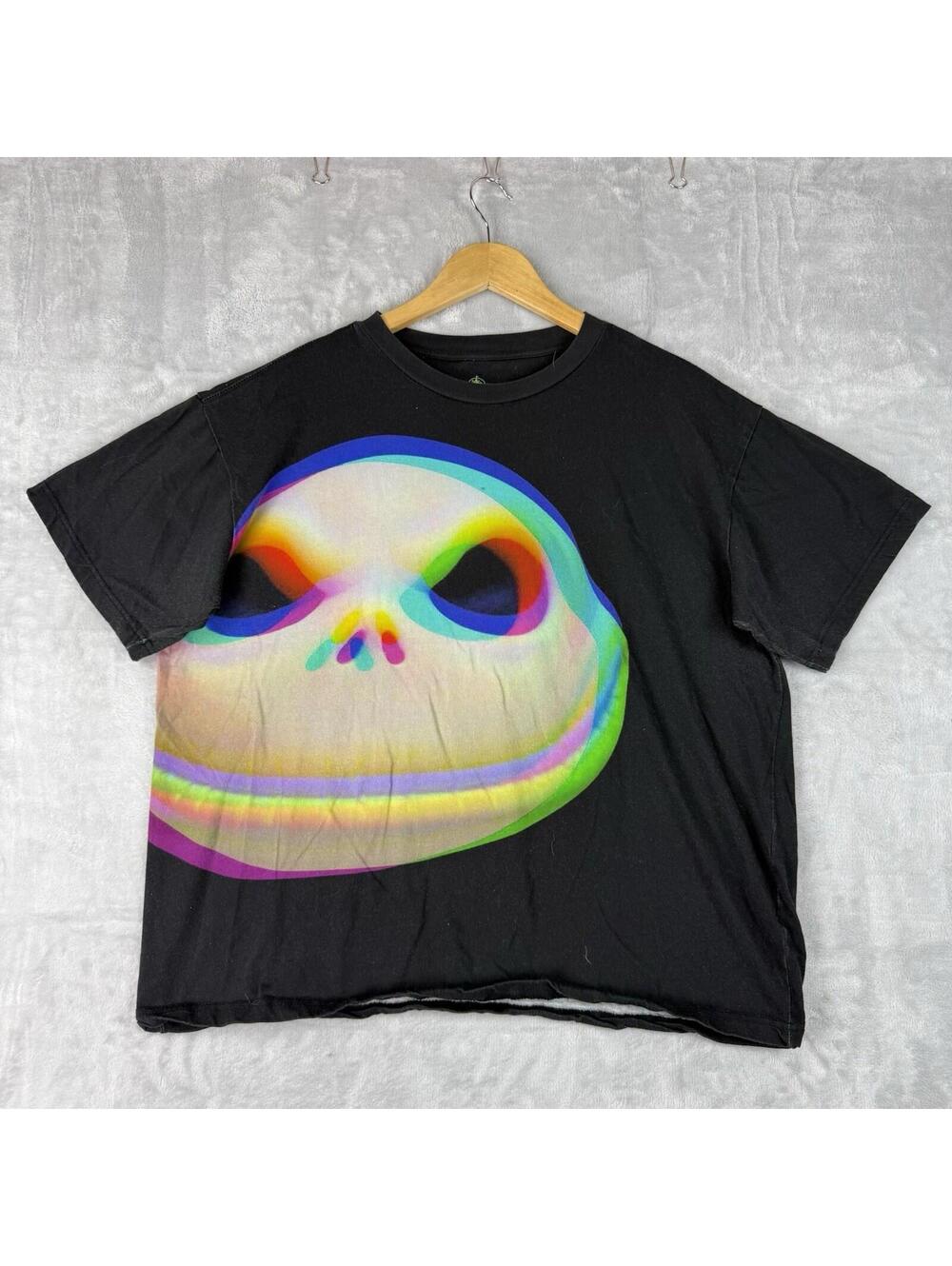 Disney Jack Skellington T-Shirt Mens L Black Nightmare Before Christmas Graphic